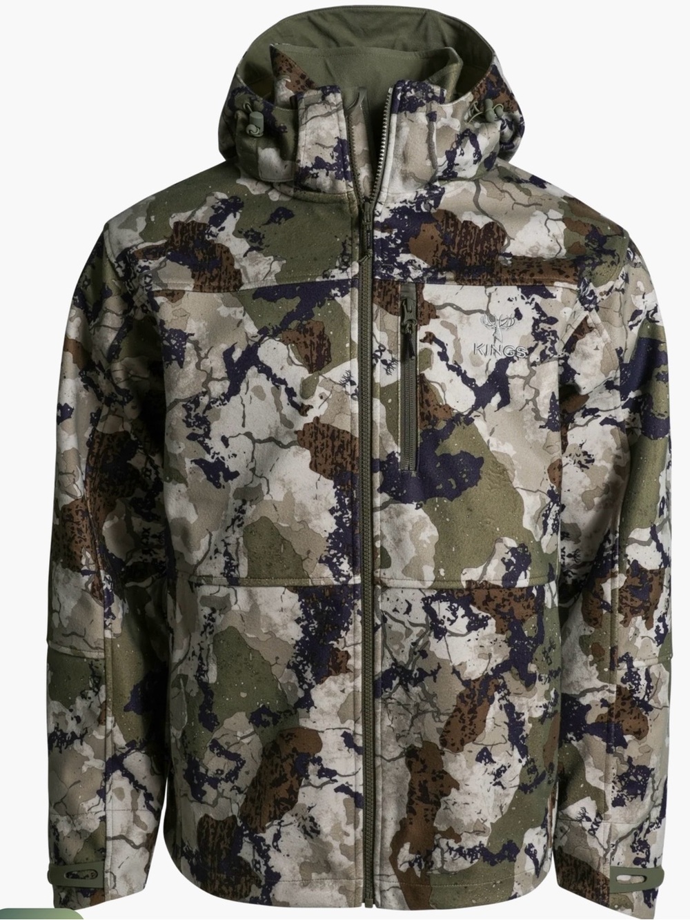 Kings Hunter Men's Camouflage Hooded Wind Defender Pro Fleece Jacket